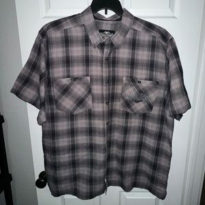 Harley Davidson Shirt Embroidered Mens 3XL Short Sleeve Plaid Milwaukee WI Logo